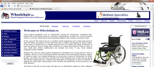 Wheelchair.ca Website